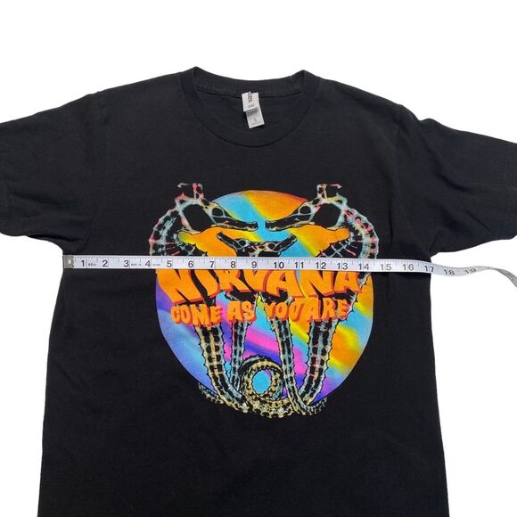 Tultex Nirvana Come As You Are Cotton Short Sleeve Tee Black Sz S - Picture 3 of 7